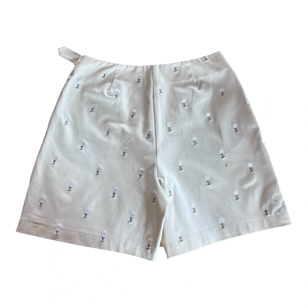 NWOT St. John Sport by Marie Gray Beige Golf Embroidered Wrap Skort Sz 12